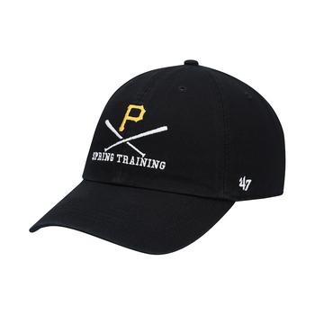 时尚mlb羽绒服男装, 47 Brand | Men's Black Pittsburgh Pirates 2022 MLB Spring Training Cross Bone Clean Up Adjustable Hat商品图片 