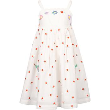 推荐Floral embroidery organic cotton summer dress in white商品