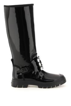 Roger Vivier | Roger vivier walky viv leather boots with strass buckle商品图片,6.8折