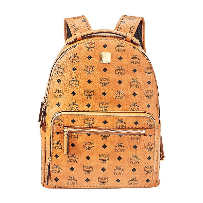 MCM | MCM Stark Visetos情侣款双肩包 干邑色MMKAAVE07CO001商品图片,8折×额外8折, 满$60送赠品, 包邮包税, 满赠, 额外八折