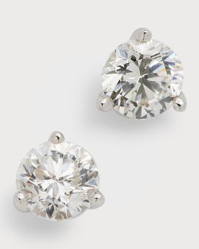 商品NM Diamond Collection | 18k White Gold Diamond Martini Stud Earrings, 0.81tcw,商家Neiman Marcus,价格¥22435图片