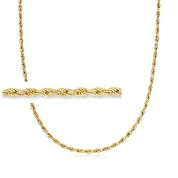 Ross-Simons | Ross-Simons 3mm Men's 18kt Gold Over Sterling Rope-Chain Necklace 5.7折起, 独家减免邮费