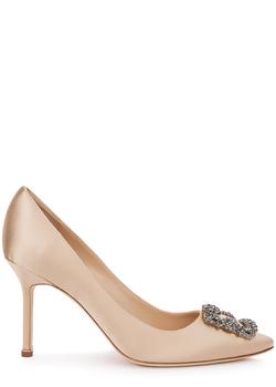 Manolo Blahnik直邮, Manolo Blahnik | Hangisi 90 almond silk-satin pumps商品图片 