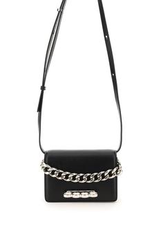 推荐Alexander mcqueen the four ring mini chain leather bag商品