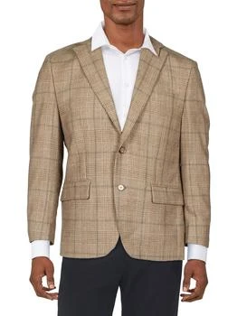 推荐Lexington Mens Wool Blend Plaid Two-Button Blazer商品