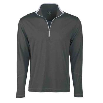 Page & Tuttle, Page & Tuttle | Coverstitch Heather Mock Neck Long Sleeve 1/4 Zip Pullover Top商品图片 2.1折×额外9折, 额外九折