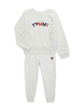 Tommy Hilfiger | Little Girl’s 2-Piece Hacci Ruffle Sweatshirt & Joggers Set商品图片,5.5折