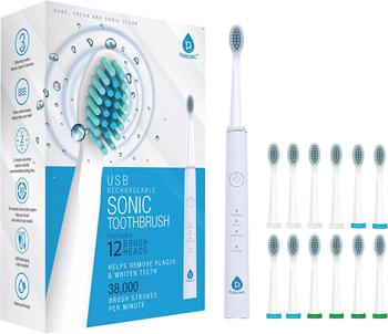 商品PURSONIC | Pursonic Whitening USB Rechargeable Sonic Toothbrush-12 Brush Heads,商家Premium Outlets,价格¥215图片