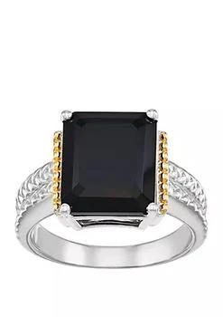 Belk & Co. | Onyx Ring in Sterling Silver/14k Yellow Gold,商家Belk,价格¥830