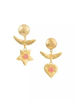 Sylvia Toledano | Sol Y Luna Boucles D'oreille 22K Gold-Plated & Pink Jade Drop Earrings,商家Saks Fifth Avenue,价格¥518