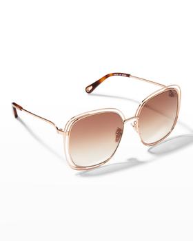 Chloé | Cutout Square Metal Sunglasses商品图片,