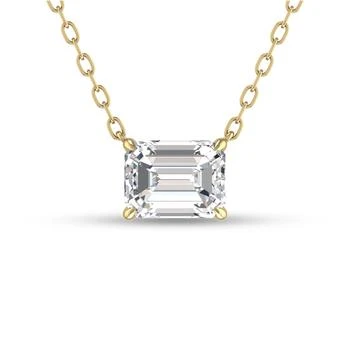 SSELECTS | Lab Grown 1/2 Carat Floating Emerald Diamond Solitaire Pendant In 14k Yellow Gold,商家Premium Outlets,价格¥6484