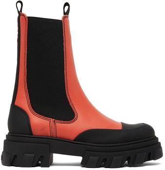 ganni靴, Ganni | Red Chelsea Ankle Boots商品图片 额外8.5折, 额外八五折