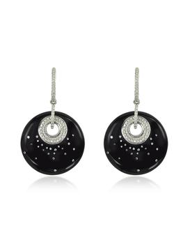萨克斯, Rosato 洛萨朵 | White Gold Diamonds and Black Enamel Fenice Earrings商品图片 4折