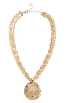 Nordstrom | Filigree Disc Pendant Mixed Chain Necklace,商家Nordstrom Rack,价格¥84