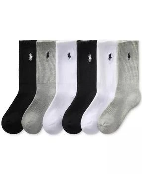 Ralph Lauren | Little & Big Boys Solid Crew Socks, 6-Pack,商家Macy's,价格¥178
