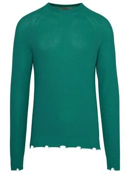 LANEUS | Green cotton sweater,商家Baltini,价格¥1283