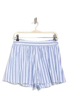 CAROLINE CONSTAS图片, CAROLINE CONSTAS | Teagen Floral Stripe Flared Leg Shorts商品图片 3.9折