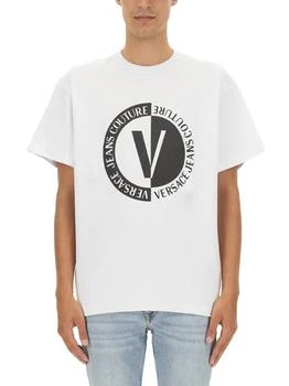 Versace | Versace Jeans Couture Logo Printed Crewneck T-Shirt 5.3折起, 独家减免邮费