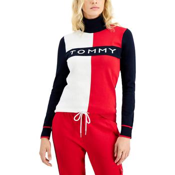 推荐Tommy Hilfiger Womens Logo Colorblock Pullover Sweater商品