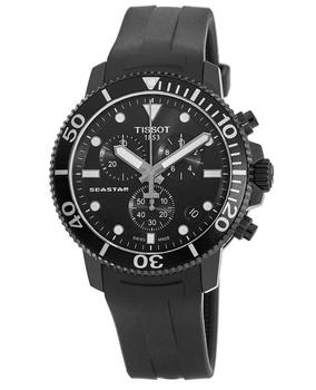 tissot seastar, Tissot | Tissot Seastar 1000 Chronograph Black Dial Black Rubber Strap Men's Watch T120.417.37.051.02商品图片 6.7折