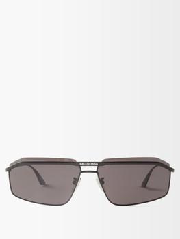 推荐Rectangle metal sunglasses商品