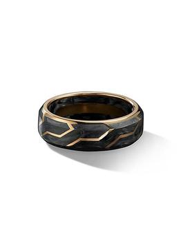 商品David Yurman | 18K Yellow Gold & Forged Carbon Band Ring,商家Saks Fifth Avenue,价格¥19634图片