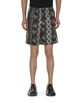 stussy裤子, STUSSY | Paisley Plaid Water Shorts Black商品图片 4.5折×额外8.6折, 额外八六折