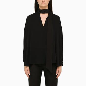 推荐Classic black silk blouse商品