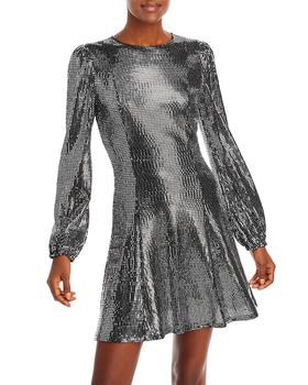 AQUA | Shine Long Puff Sleeve Mini Dress - 100% Exclusive商品图片,7折×额外7.5折, 额外七五折