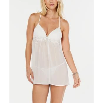 Linea Donatella | Juliet Lace-Trim Chiffon Babydoll Chemise Nightgown Lingerie 
