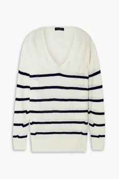 推荐Soleil striped ribbed cotton-blend sweater商品