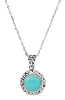 Savvy Cie Jewels | Sterling Silver Turquoise Medallion Pendant Necklace 2.9折