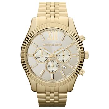 Michael Kors | Chronograph Lexington 金色不锈钢表链男表 45mm MK8281商品图片,