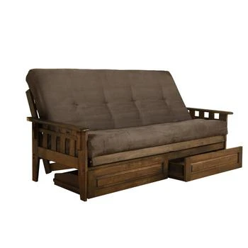 KODIAK | Tucson Frame-Rustic Walnut Finish-Suede Gray Mattress-Storage Drawers,商家Premium Outlets,价格¥9503