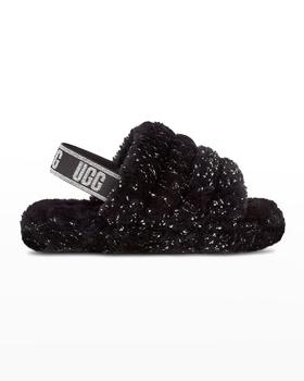 ugg kids, UGG | Girl's Fluff Yeah Metallic Sparkle Quilted Slippers, Kids商品图片 