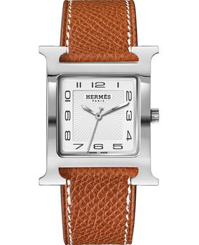 爱马仕手表精选, Hermes | Hermes H Hour White Dial Leather Strap Midsize  Women's Watch 036831WW00商品图片 8.2折
