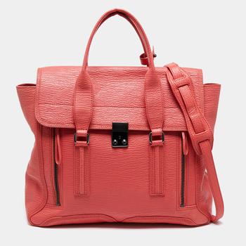 [二手商品] 3.1 Phillip Lim | 3.1 Phillip Lim Coral Orange Leather Large Pashli Satchel商品图片,9.6折, 满1件减$100, 满减