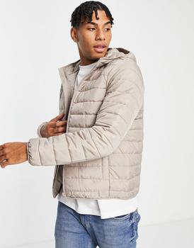 product New Look hooded puffer in stone image