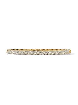 商品Cable Edge Bracelet In 18K Yellow Gold With Full Pavé Diamonds图片