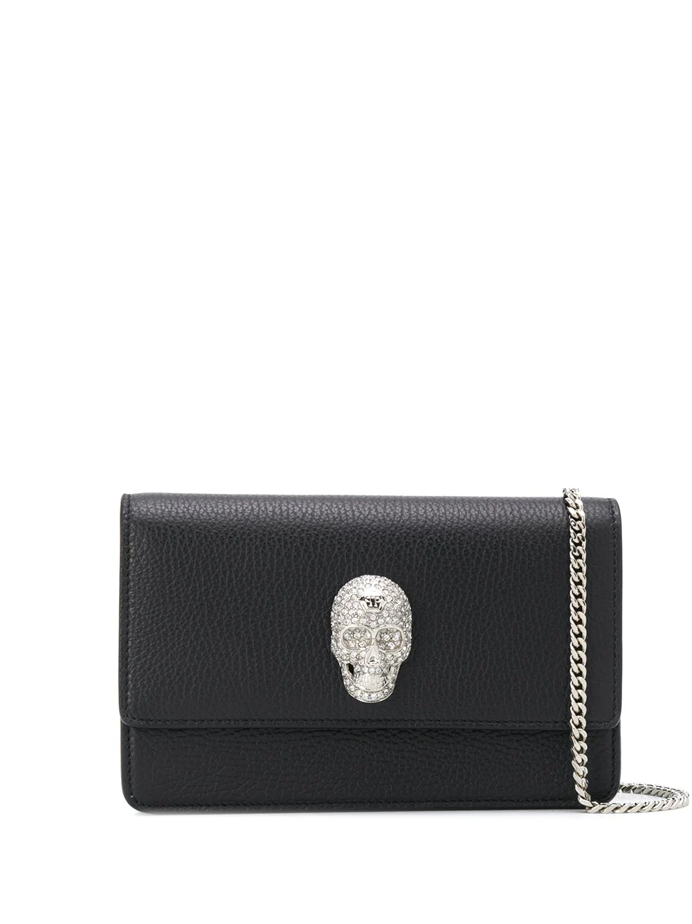 gancini单肩包, Philipp Plein | PHILIPP PLEIN 女士黑色小牛皮晶饰骷髅头饰链条包单肩斜挎包 WBA1145-PLE053N-02商品图片 独家减免邮费