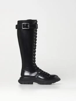 推荐Alexander McQueen Tread Slick boots in brushed leather商品