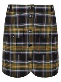 Kenzo | Kenzo High-Waist Plaid-Checked Mini Skirt 5.9折起