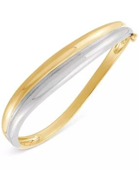 Macy's | Polished Two-Tone Wavy Double Bangle Bracelet in Sterling Silver & 18k Gold-Plate,商家Macy's,价格¥4627