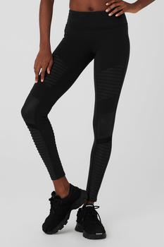 Alo | 7/8 High-Waist Moto Legging - Black商品图片,独家减免邮费