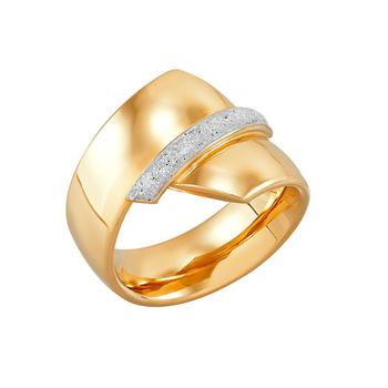 商品Italian Gold | Polished Bypass Glitter Enamel Ring in 10K Yellow Gold,商家Macy's,价格¥4602图片