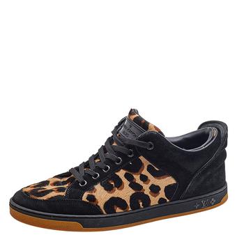 lv低帮鞋, [二手商品] Louis Vuitton | Louis Vuitton Brown/Black Leopard Print Calf Hair And Suede Low Top Sneakers Size 37商品图片 8.7折, 满1件减$100, 满减