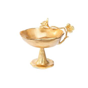 商品13"L Gold Footed Bowl with Leaf Detail图片