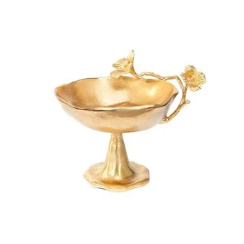 Classic Touch | 13"L Gold Footed Bowl with Leaf Detail,商家Macy's,价格¥574