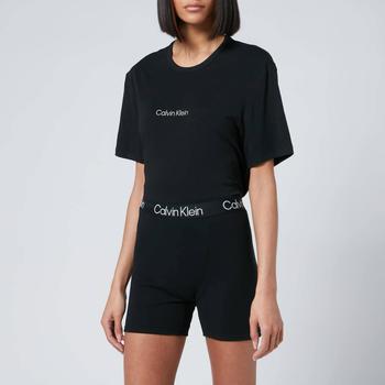 推荐Calvin Klein Women's Short Sleeve T-Shirt And Shorts Set - Black商品